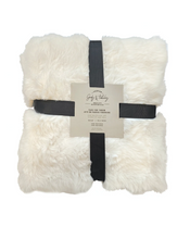 Load image into Gallery viewer, Luxe Sculpted Rabbit Fur Throw - Cream
