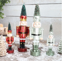 Load image into Gallery viewer, Metallic Red Nutcracker Tree Shaped Candle Large
