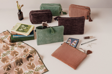 Load image into Gallery viewer, Copper Quilted Velvet Flat Pouch
