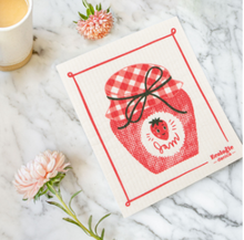 Load image into Gallery viewer, Strawberry Jam Swedish Dishcloth
