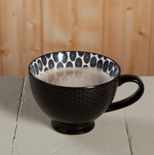 Load image into Gallery viewer, Black Stamped Latte Mug
