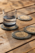 Load image into Gallery viewer, Green Border Seagrass Coasters - Set of 4
