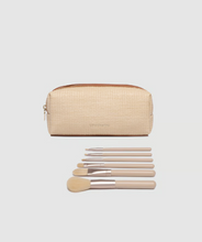 Load image into Gallery viewer, Brianna Makeup Bag with Brushes - Natural Tan
