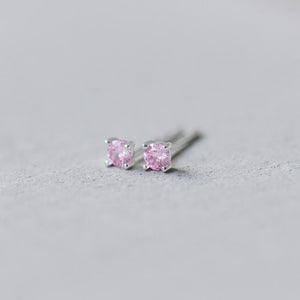 Shimmer Stud - Silver / Pink