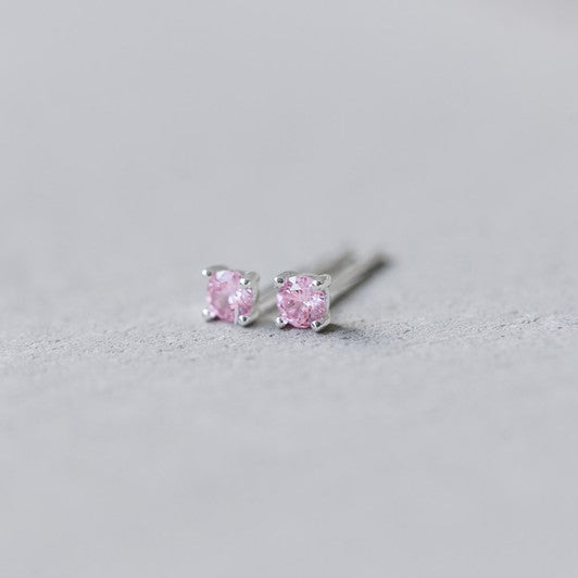 Shimmer Stud - Silver / Pink