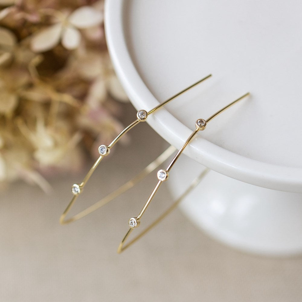 Sparkling Arc Earrings - Gold