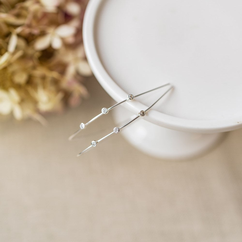 Sparkling Arc Earrings - Silver