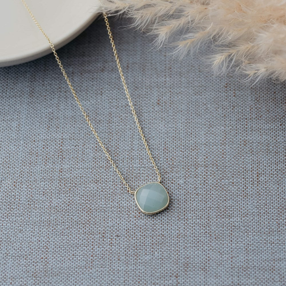 Subtle Harmony Necklace - Gold/Amazonite