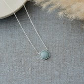 Subtle Harmony Necklace - Silver/Amazonite