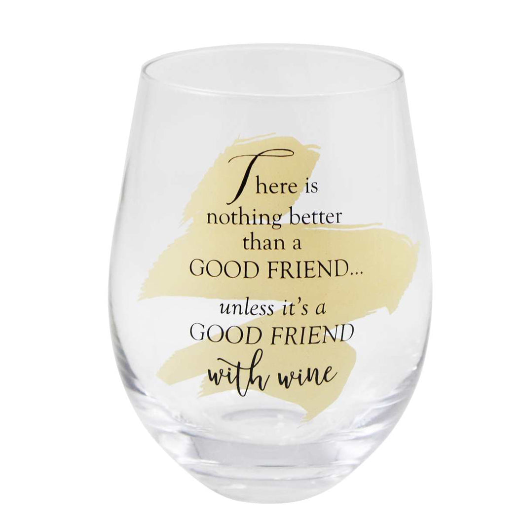 Good Friend Stemless Wine Glass