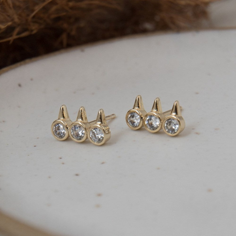 Temptress Studs - Gold/Clear