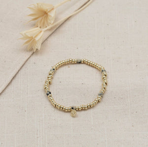 Trixie Bracelet - Gold/Dalmatian Jasper