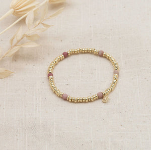 Trixie Bracelet - Gold/Pink Rhodonite