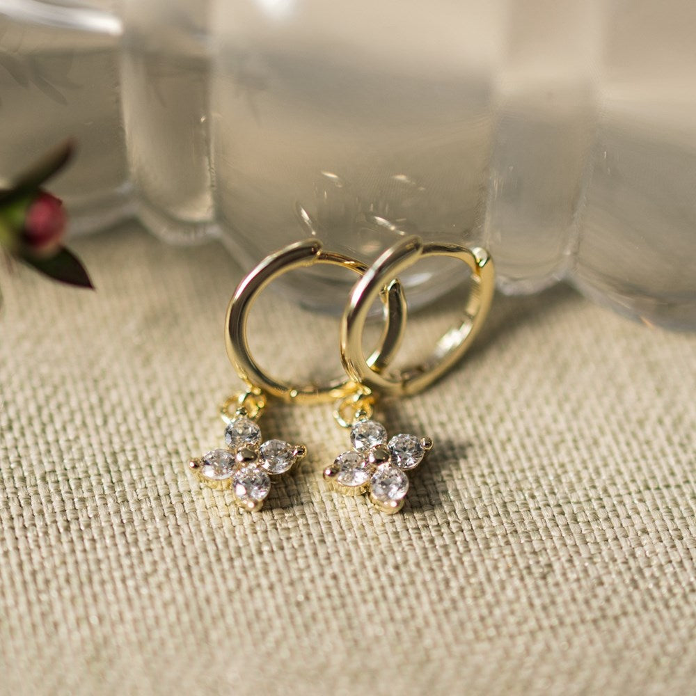 Twila Hoops - Gold/Clear