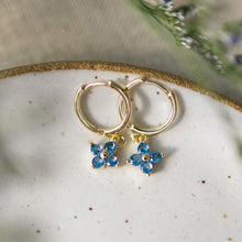 Load image into Gallery viewer, Twila Hoops - Gold/Sky Blue
