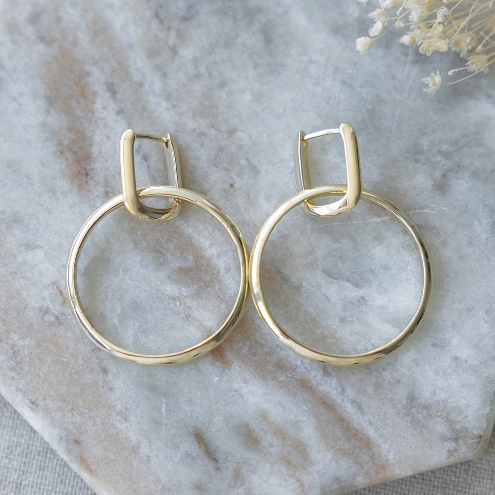 Twofold Earrings - Gold/Circle
