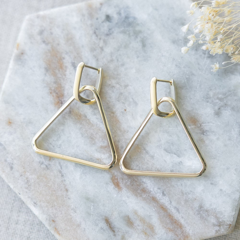Twofold Earrings - Gold/Triangle