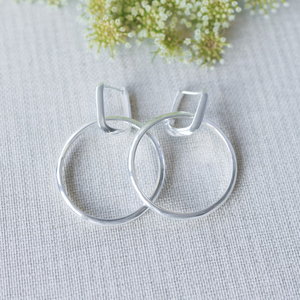 Twofold Earrings - Silver/Circle