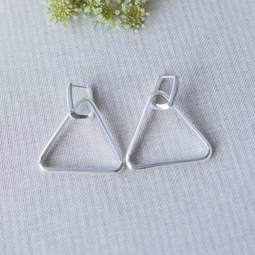 Twofold Earrings - Silver/Triangle