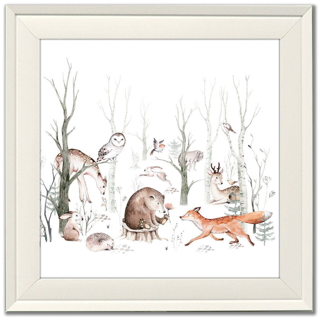 Woodland Animals Framed Print