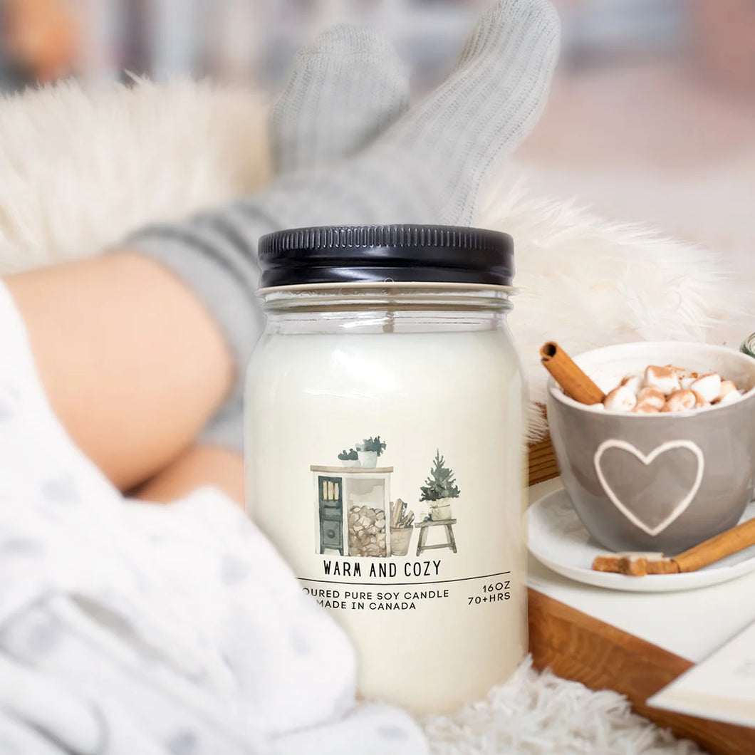 Warm & Cozy Gift It Gray Soy Candle - 16oz