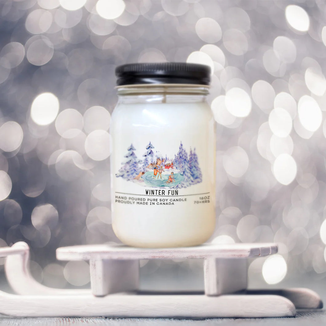 Winter Fun Gift It Gray Soy Candle - 16oz