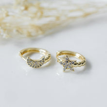 Load image into Gallery viewer, Wish &amp; Wonder Hoops - Gold/Clear
