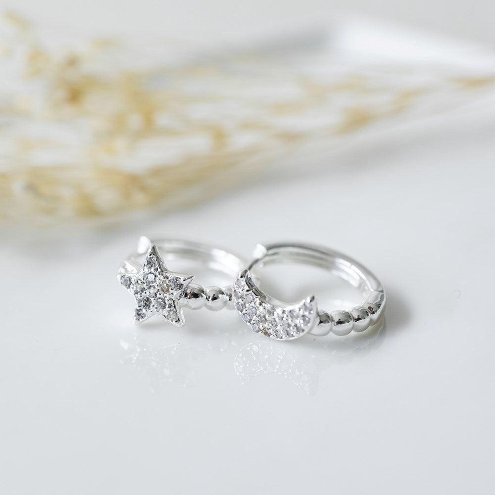 Wish & Wonder Hoops - Silver/Clear