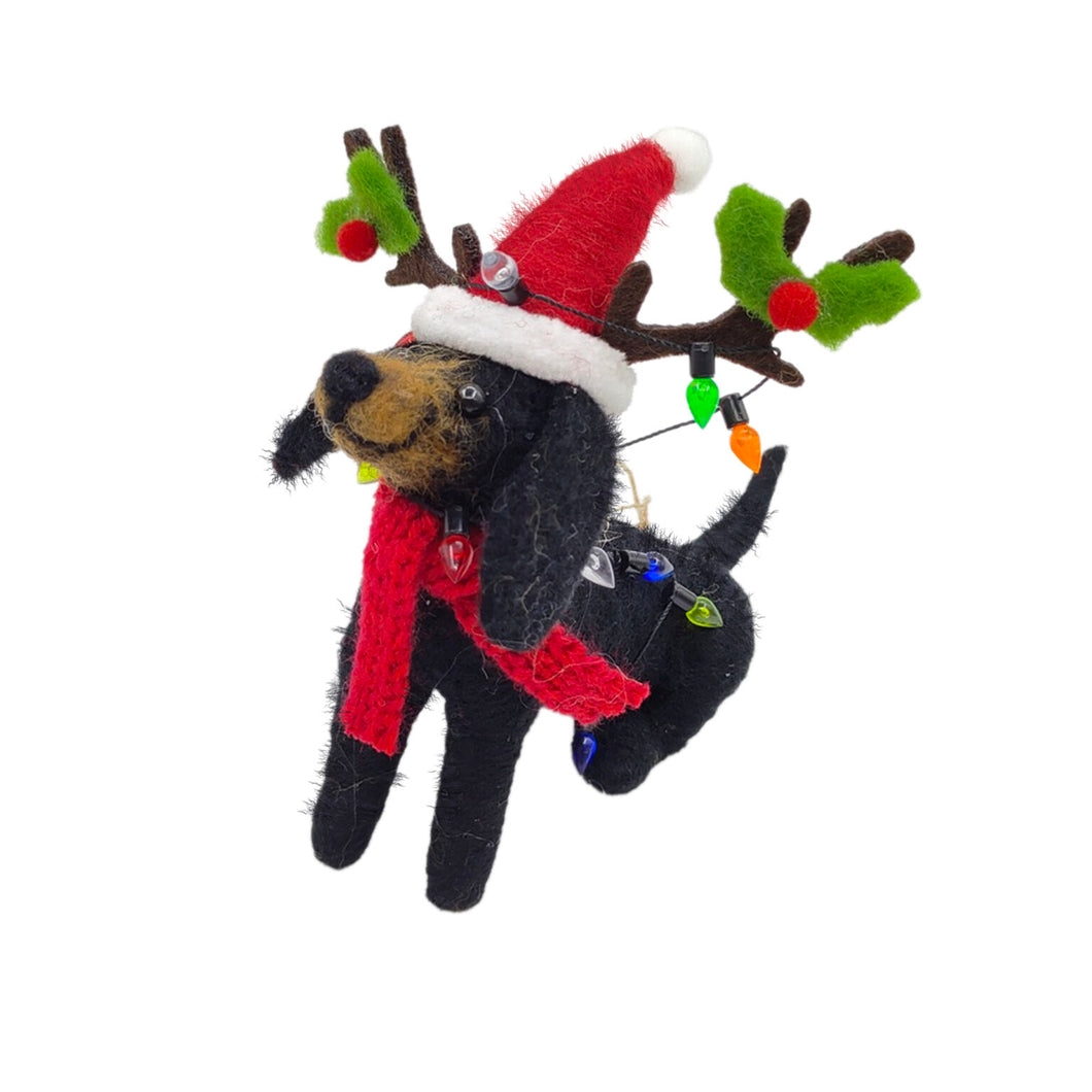Dax the Dog Ornament with Santa Hat - 4