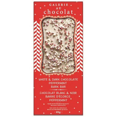 Galerie au Chocolat White & Dark Chocolate with Peppermint & Candy Cane Bark Bar