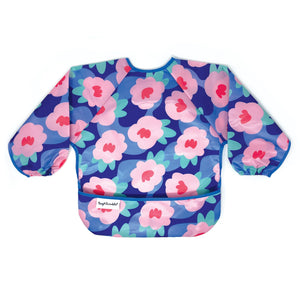 Mess-Proof Full Sleeve Bib - Blue Floral