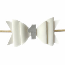Load image into Gallery viewer, First Birthday Headband - White Hair Bow

