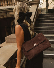 Load image into Gallery viewer, Arden Suede Shoulder Bag- Chocolate
