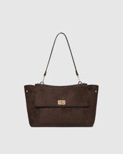 Load image into Gallery viewer, Arden Suede Shoulder Bag- Chocolate
