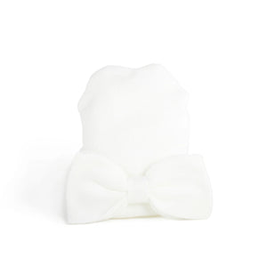 Newborn Bow Hat - White