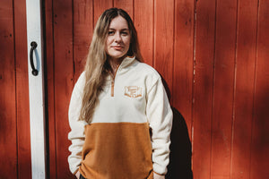 Tan Two-Tone Barry's Bay Quarter Zip Fleece