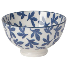 Load image into Gallery viewer, Blue Floral Stamped 4 Inch Bowl
