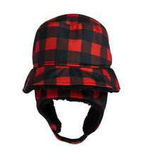 Load image into Gallery viewer, Winter Bucket Hat - Red Buffalo Check
