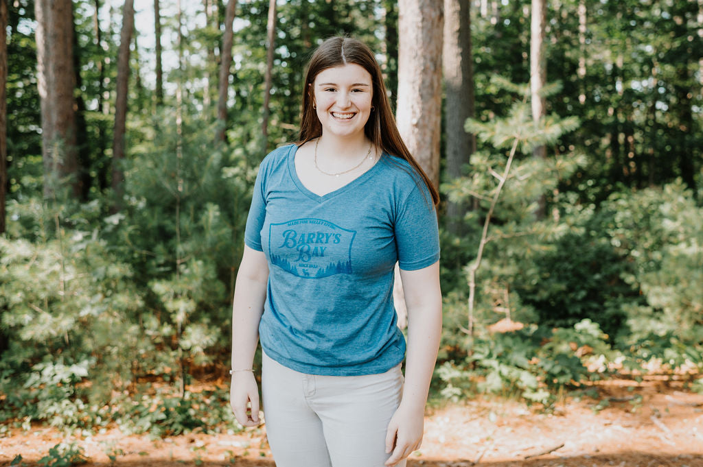 Teal - Barry's Bay Patch Ladies V-Neck Tee