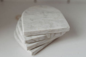 White Arch Marble Coasters - Set of 4