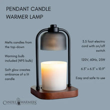 Load image into Gallery viewer, Black &amp; Wood - Pendant Lantern Candle Warmer
