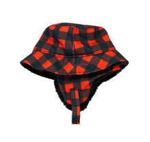 Load image into Gallery viewer, Winter Bucket Hat - Red Buffalo Check
