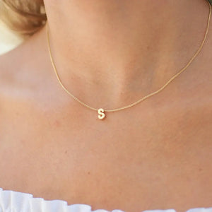 Gold Plated Block Letter Necklace