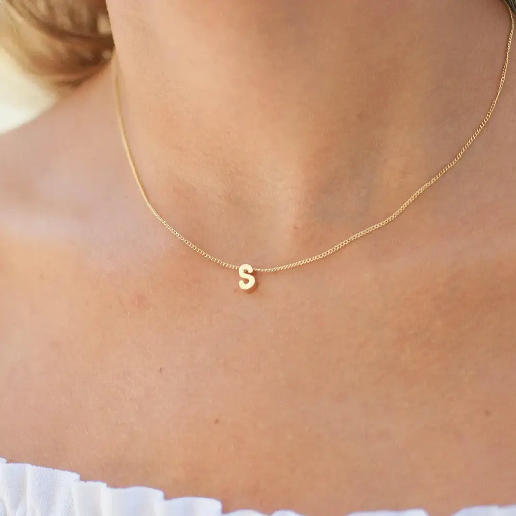 Letter 2025 block necklace