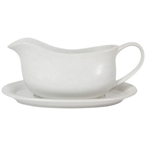 White Stoneware Gravy Boat