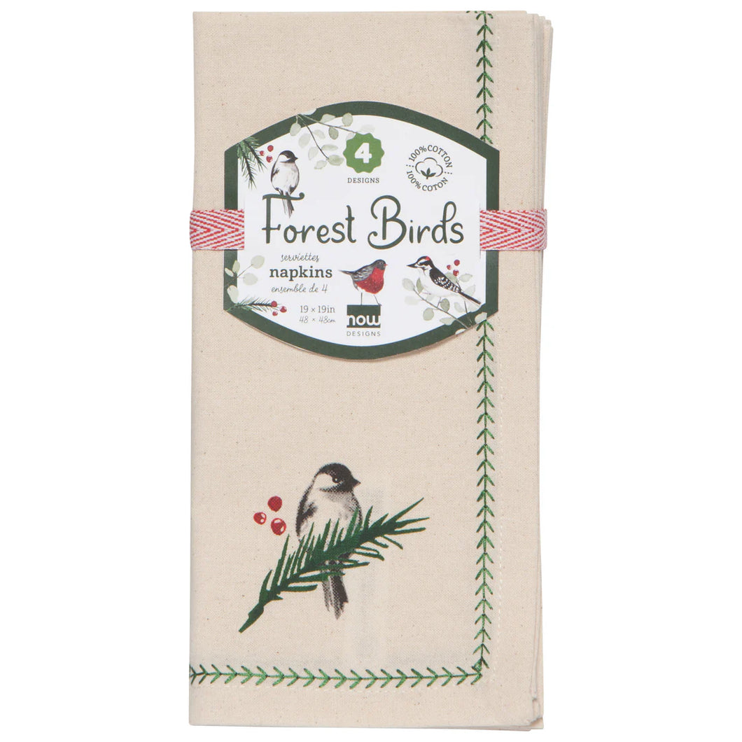 Forest Birds Napkins - Set of 4