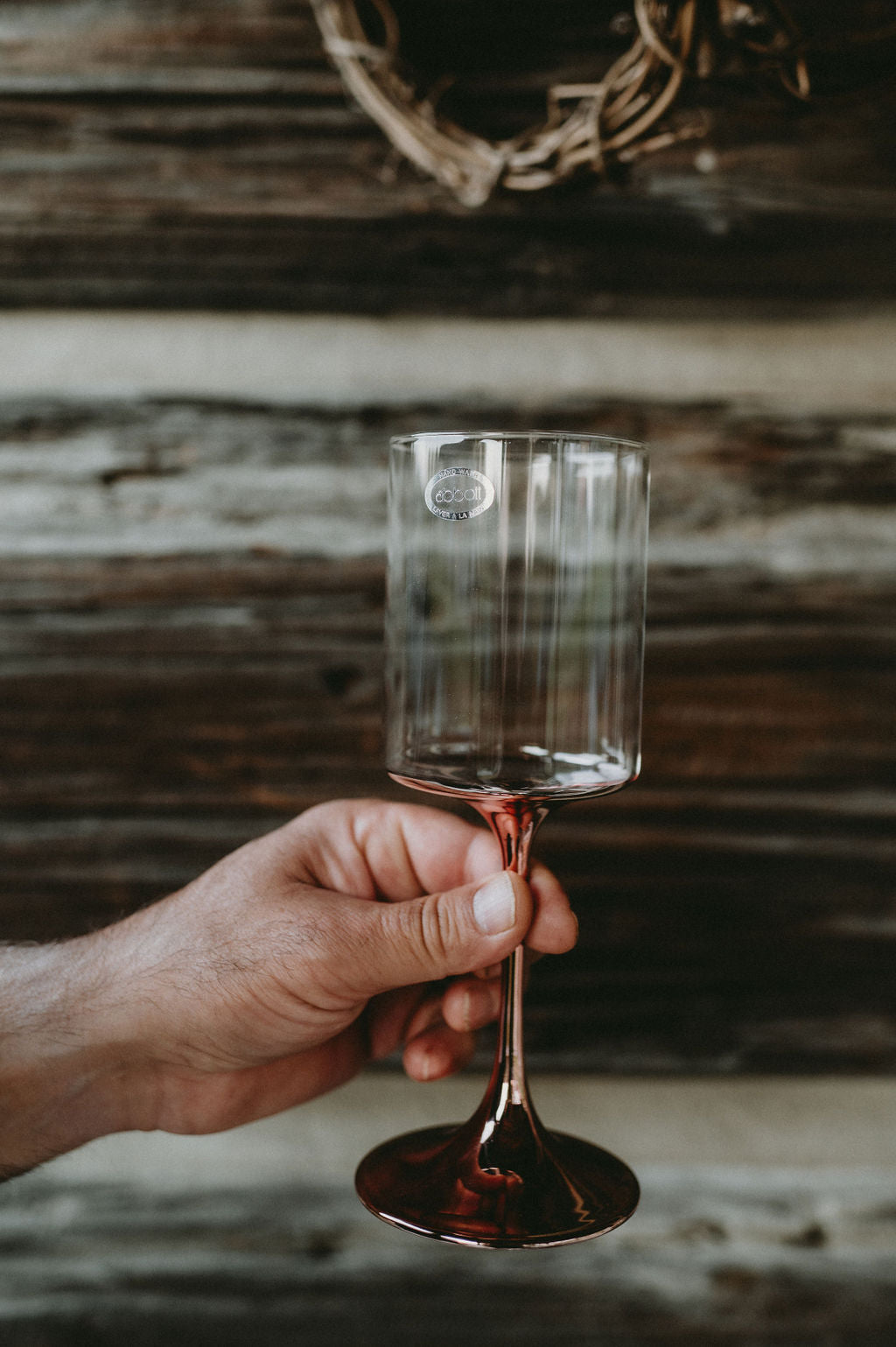 Wine Glass With Copper Stem