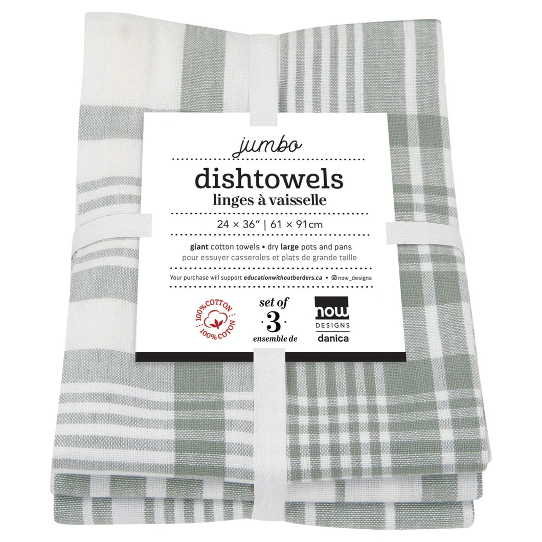 London Grey Jumbo Dishtowels - Set of 3