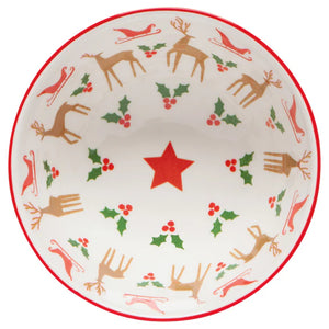 Santa's Reindeer Stamped Bowl 4 Inch