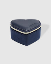 Load image into Gallery viewer, Valerie Velvet Jewelry Heart Box - Navy
